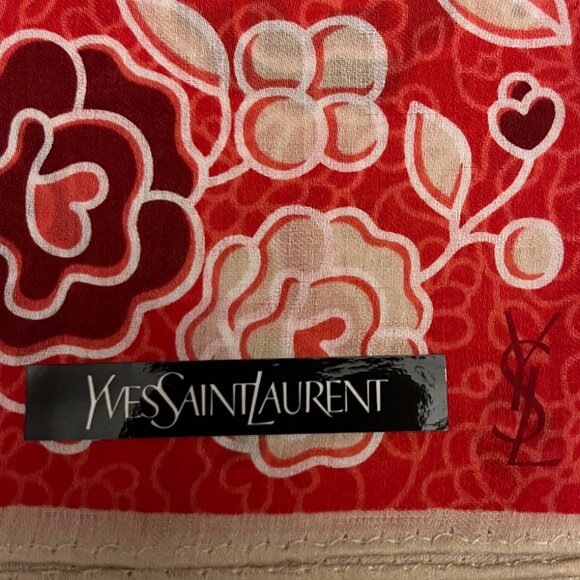 YSL Cotton Scarf  / Handkerchief - Picture 2 of 6